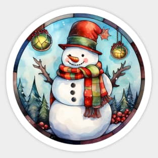 Snowman and baubles Sticker